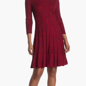 nina Leonard Luxe pleats shape the skirt of this stylish knit dress SZ XL NEW